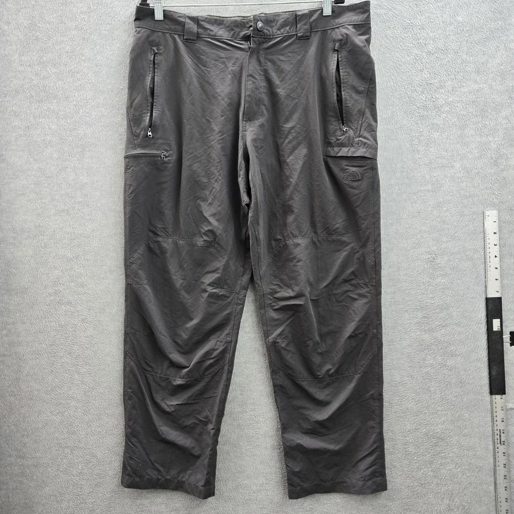 The North Face Men Pants 38 SHORT Gray Nylon Cargo Convertible Outdoors